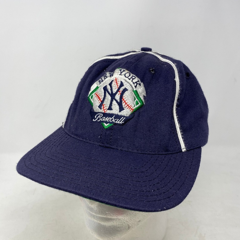 Vintage The Game New York Yankees Snapback Hat Navy Blue White Piping Made USA